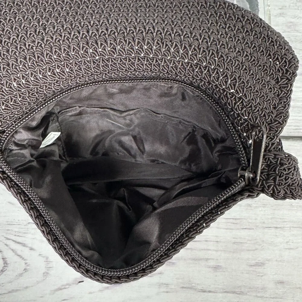 Crochet Woven Boho Purse Shoulder‎ Bag Crossbody Purse Flap Brown Casual Small